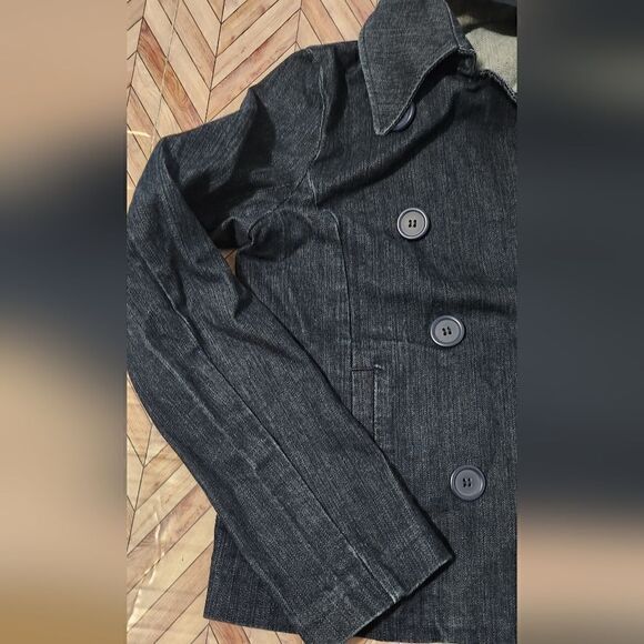 New York and co. denim double breast buttoned pea coat size S - Picture 15 of 16